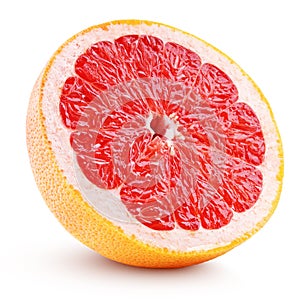 Half grapefruit citrus fruit isolated on white
