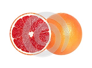 Half of grapefruit isolated on white background