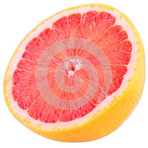 Half grapefruit isolated on white