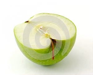 Half green apple