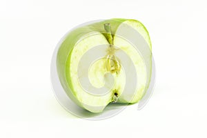 Half green apple