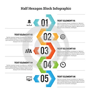 Half Hexagon Block Infographic