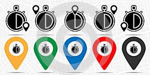 Half an hour icon in location set. Simple glyph, flat illustration element of time theme icons