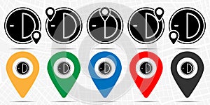 Half an hour icon in location set. Simple glyph, flat illustration element of time theme icons