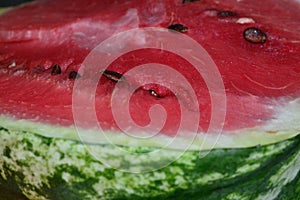 half a juicy red watermelon