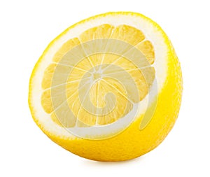 Half lemon citrus fruit isolated