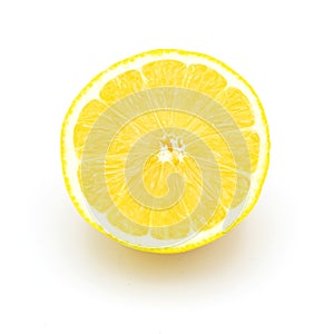 Half a lemon isolated on a white background