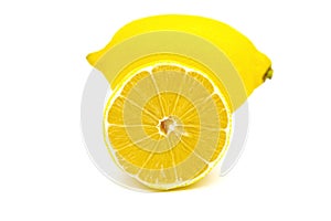 Half a lemon isolated on a white background