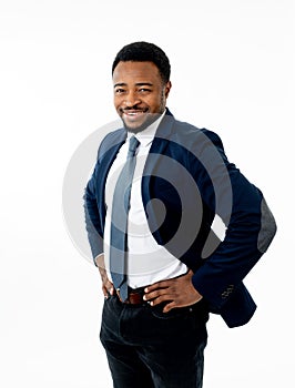 Half-length portrait of an attractive stylish and successful businessman smiling