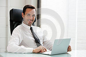 Half length portrait of three businesspeople