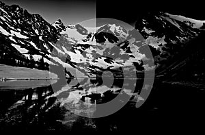 Half-light half-dead mountains