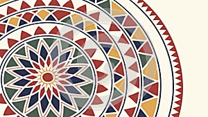 Half Mandala Intricate Circular Pattern Vector Design, vector design Generative AI