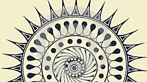 Half-Mandala with Swirling Dot Pattern, vector design Generative AI