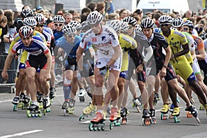 Half marathon roller skaters