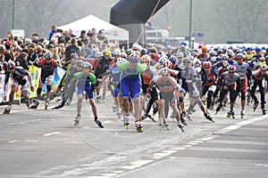 Half marathon roller skaters