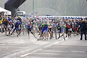 Half marathon roller skaters