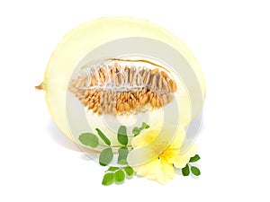 Half melon with flower