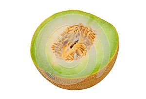 Half melon isolated on a white background