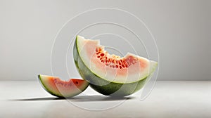 Half a melon on a white background. Isolated