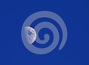 A Half Moon Against a Blue Sky