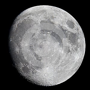 Half Moon Background, Gibbous moon Earth`s natural satellite.