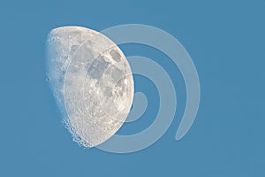 Half moon on a blue sky