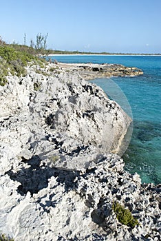 Half Moon Cay Island Rocky Coastline