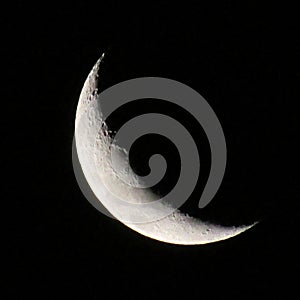 Half moon on dark night