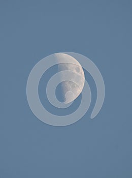 Half Moon in Daytime Sky