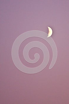 Half moon at dusk