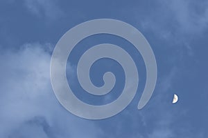 Half Moon & Sky Clouds