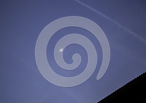 Half moon in sky