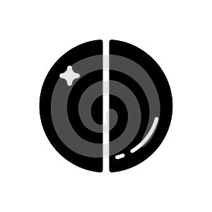 half moon. Space science astronomy icon symbol