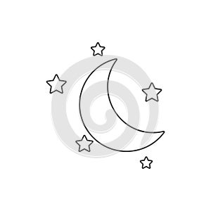 half moon and stars icon. Element of web for mobile concept and web apps icon. Thin line icon for website design and development,