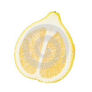 Half natural Lemon fruit isolated on white background. File contains clipping path