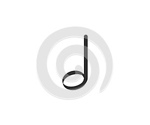 Half note, music note, notes icon. Vector illustration, flat design