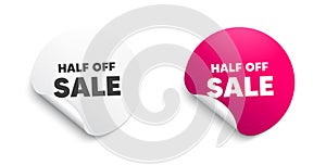 Half off sale. Special offer price sign. Vector