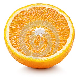 Half of orange citrus fruit isolated on white