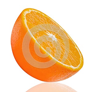 Half  of Orange fruit isolate on white