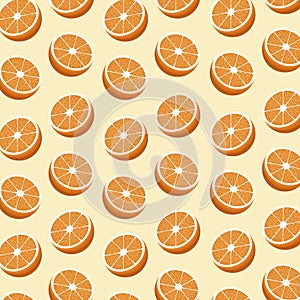 half orange fruit seamless pattern