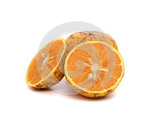 Half of orange isolated on the white background,Thai fruit