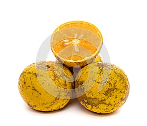 Half of orange isolated on the white background,Thai fruit