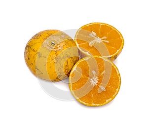 Half of orange isolated on the white background,Thai fruit