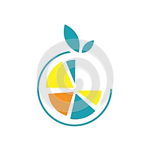 half orange lemon logo design vector symbol graphic photo