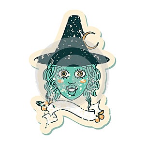 half orc witch character face illustration