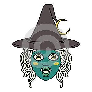 half orc witch character face illustration