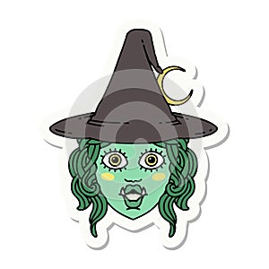 half orc witch character face sticker