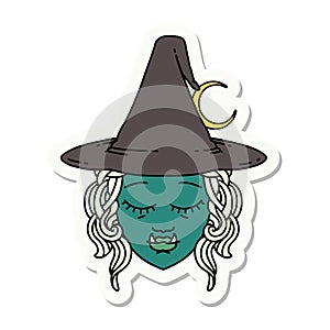 half orc witch character face sticker