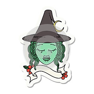 half orc witch character face sticker