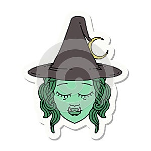 half orc witch character face sticker
